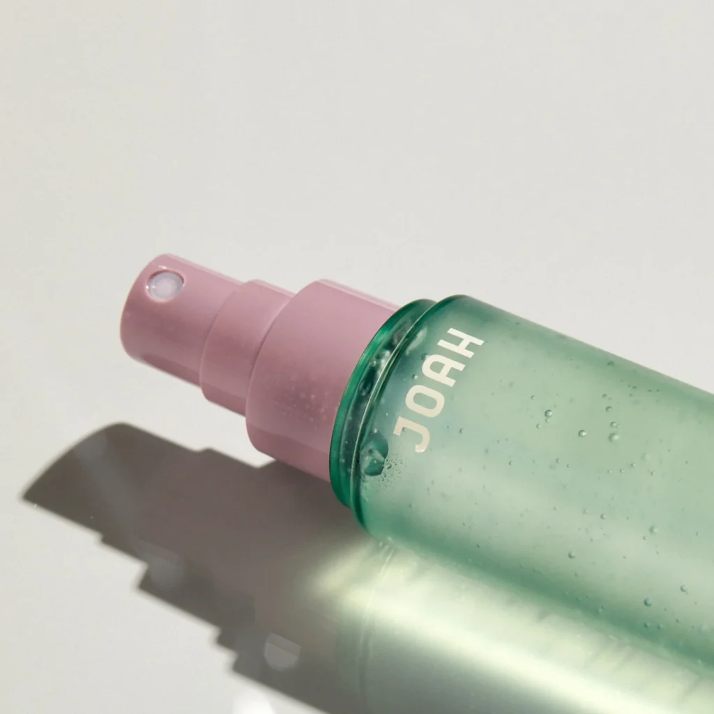 JOAH Cooling Gel Mist bottle with close-up of the spray nozzle